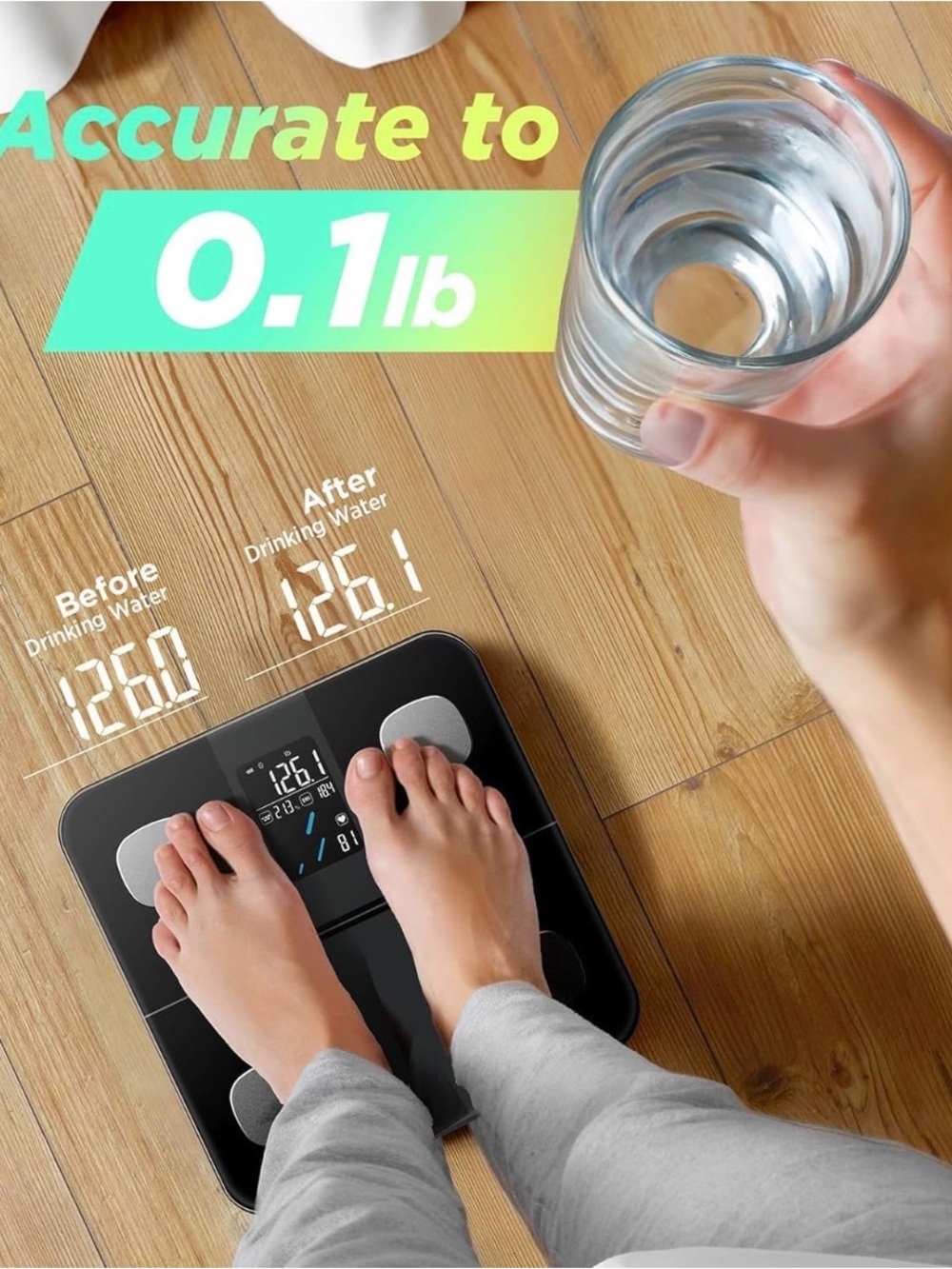 Digital Body Weight Scale - Black Glass
